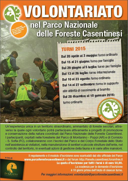 Turni per famiglie - Volontariato nel Parco Nazionale Foreste Casentinesi